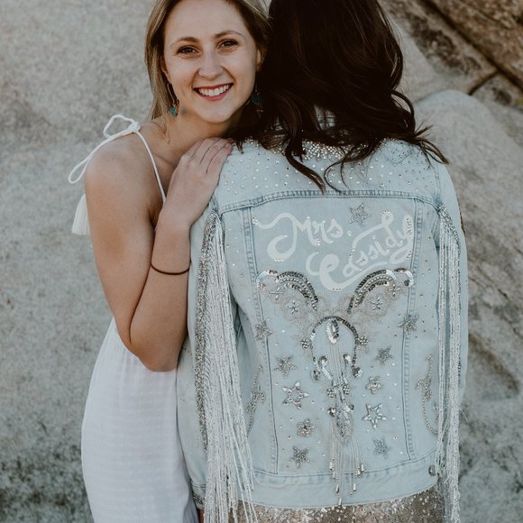UNIQUE CUSTOM HAND PAINTED AND EMBELLISHED JACKET - Picture 1 of 8